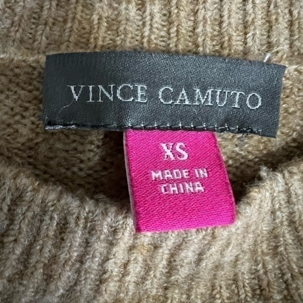 Vince Camuto drop sleeve sweater camel XS oversized boyfriend - Picture 8 of 12